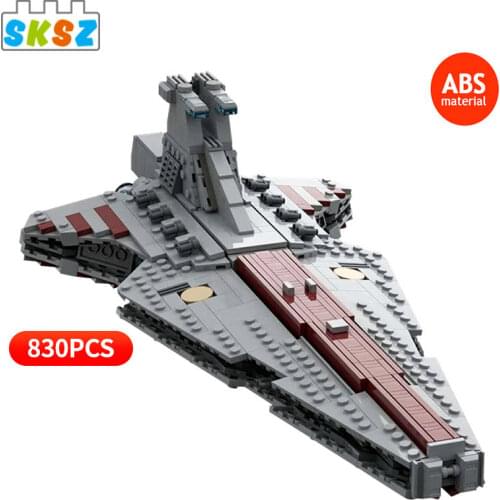830PCS Star Spaceship Series New Venator Republic Attack Cruiser Model Diy Building Blocks MOC Bricks Kids Toys Educational Gift
