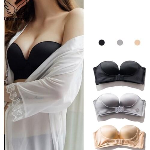 Strapless Bra Super Push Up Bras For Women Underwear Seamless Bralette Invisible Bra Lingerie Wedding Dress Brassiere A B C Cup