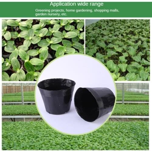 Nursery Seedling Cup Seedling Pot Plastic Nutrition Cup Family Plant Nutrition Cup Black Gardening Flower Nutrition Bowl 100Pcs