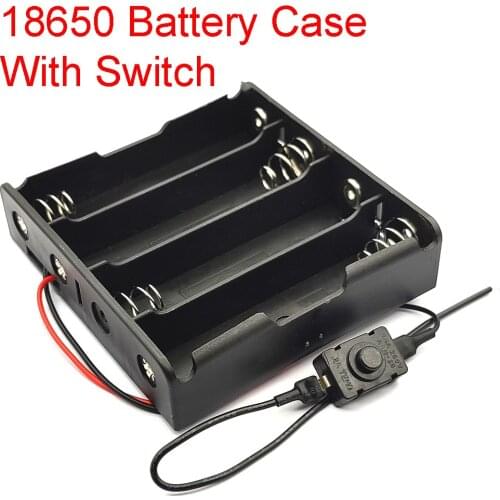 18650 Battery Case With Switch 4 Slot Lithium 18650 Battery Holder Battery Storage Case Diy Kit 3.7v