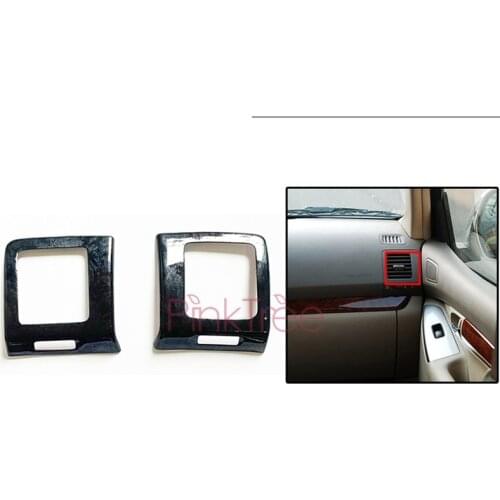 For Toyota Land Cruiser 120 Prado FJ120 2003-2009 Black Wood Color Side Vent Cover Dashboard Trims Styling Accessories Sticker