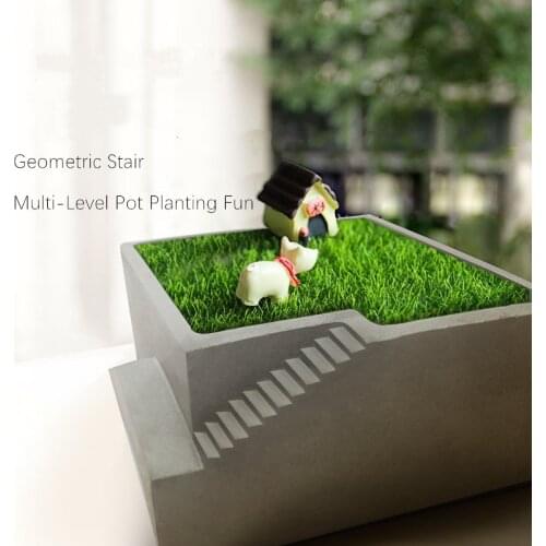 Art Flower Concrete Pot Mold Ceramic Clay Plants DIY Silicone Moulds Casting Square Craft Handmade Home Decor Garden Decorating