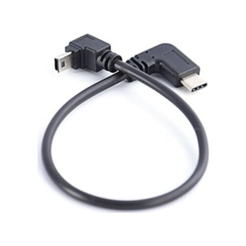 Type C To Micro USB Cable, 90 Degree Micro 5 Pin Male To USB C Male Extension