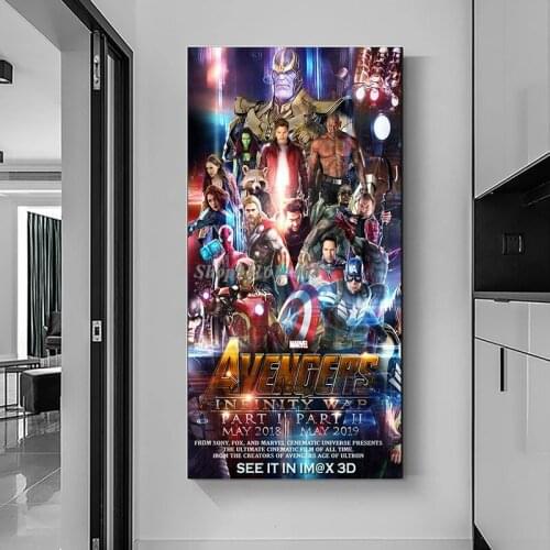Canvas Painting Classic Marvel Movie Poster and Prints Superhero Spiderman Ironman Wall Art Picture for Living Room Home Decor