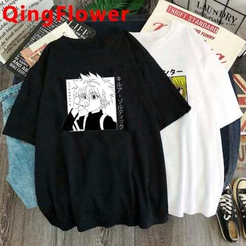 Kawaii Hunter X Hunter Tshirt Killua Zoldyck T-shirt Men Unisex Cute Anime Tshirt Graphic Manga Funny T Shirt Hip Hop Tops Male