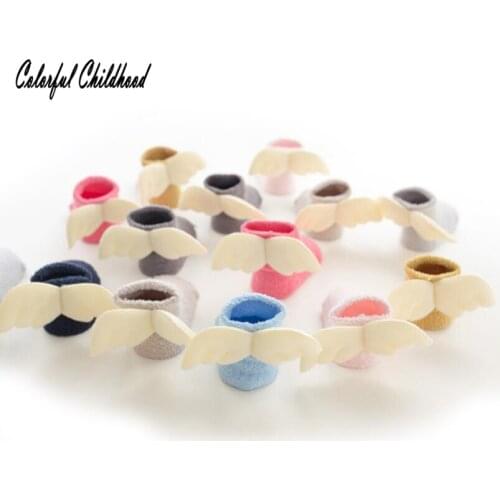 Cute Baby Kids Ruffles Soft Warm Socks Knitted Autumn Winter Angel Wings ankle Socks toddler kids floor socks 0-3t