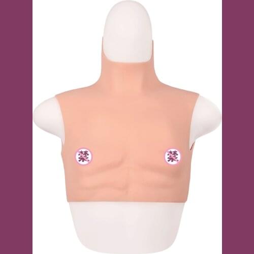 Shapewear Silicone Muscle Dress Rubber High Neck Short Pectoral Muscle Female Dress Up Male Pseudo-master Pectoral Muscle Dress