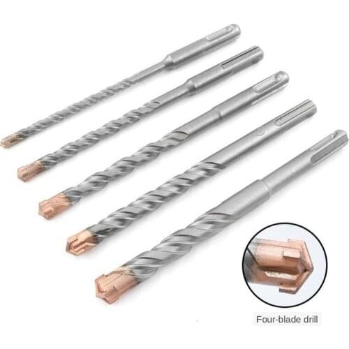 Tungsten Steel Electric Hammer Bit Set High Quality Round Handle Cross Alloy Impact Reinforced Concrete Through Wall Drill Bit