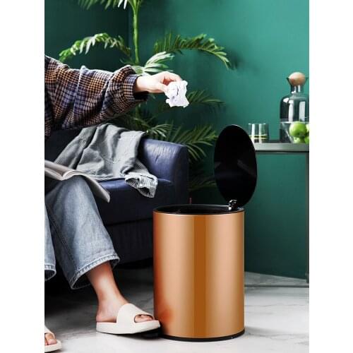 Stainless Steel Standing Trash Bin Bedroom Europe Luxury Trash Bin Modern Eco-Friendly Rangement Cuisine Kitchen Storage BD50WB