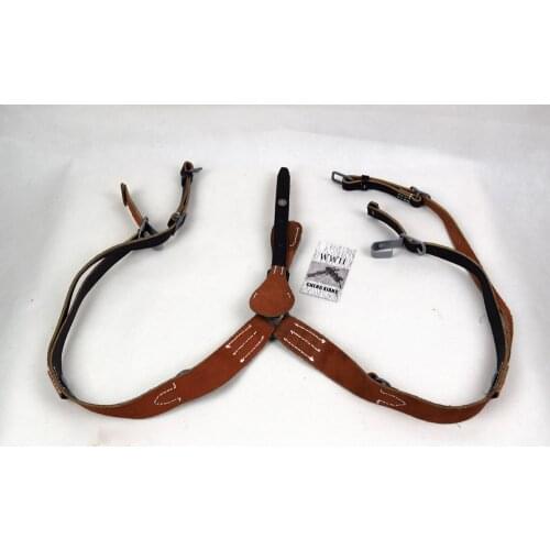 WWII WW2 German Army Y Straps Heer EM Leather Suspenders Load Bearing
