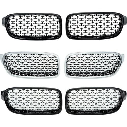 NEW-1Pair Car Mesh Front Bumper Kidney Grille Grill Fit For-BMW F30/31 2012-2017 51137260497 51137260498