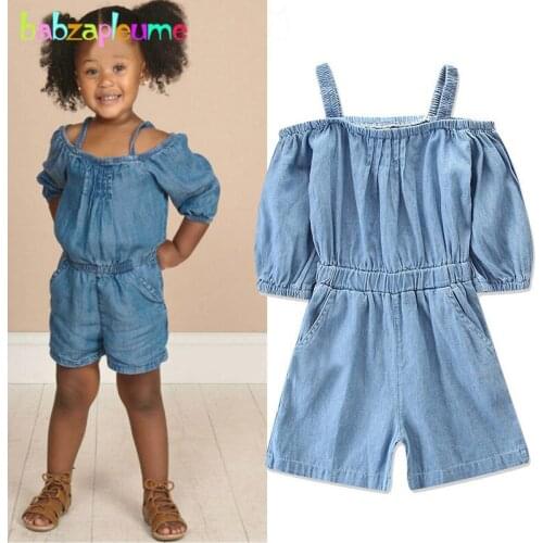 2019 New Summer Style Fashion Denim Newborn Baby Clothes Toddler Rompers For Kids Jumpsuit Casual Little Girls Clothing BC1584-1