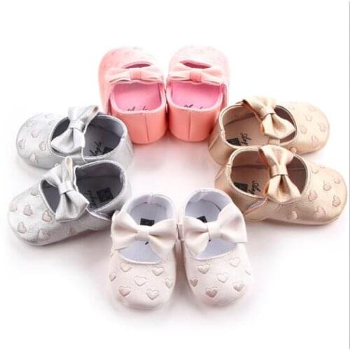Lovely Heart Baby Shoes Infants PU Leather First Walkers Soft Sole Newborn Girls Crib Shoes