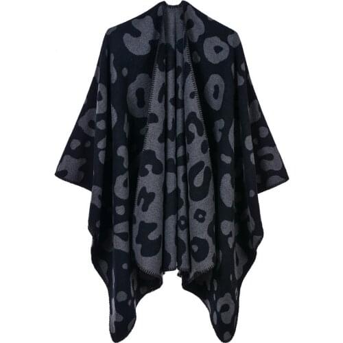 Shawl Cloak New Ladies Scarf Autumn And Winter Blanket All-Match Warm Fashion Leopard Pattern Scarves Ethnic Style Poncho Cape