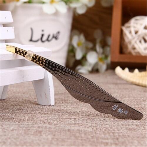 Popular Stainless Steel Eyebrow Nip Clip Slanting Plain Mouth Tweezers for Mustache Removing E408