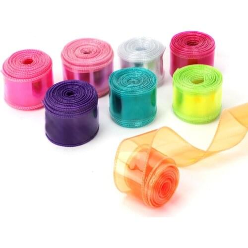 Transparent Jelly Ribbons Solid PVC Ribbons Handmade Hair Bows Materials DIY Crafts Supplies Decoration Wrapping Material 5CM 2Y