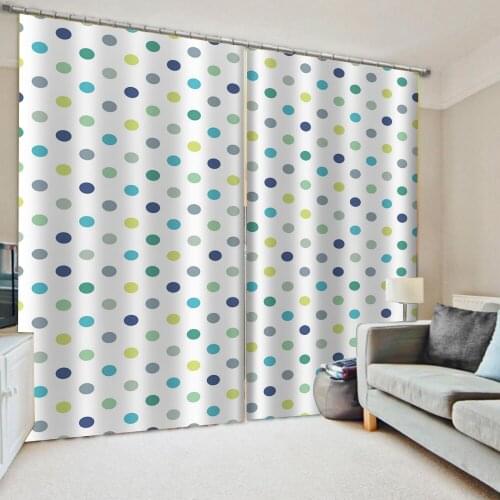 Luxury Blackout 3D Window Curtains For Living Room Bedroom blue circle curtains personality curtains