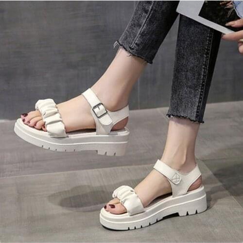 Gladiator Platform Womens Sandals 2021 Summer Fashion Women Chunky Beach Sandal Comfortable Sandalias Mujer Black Beige