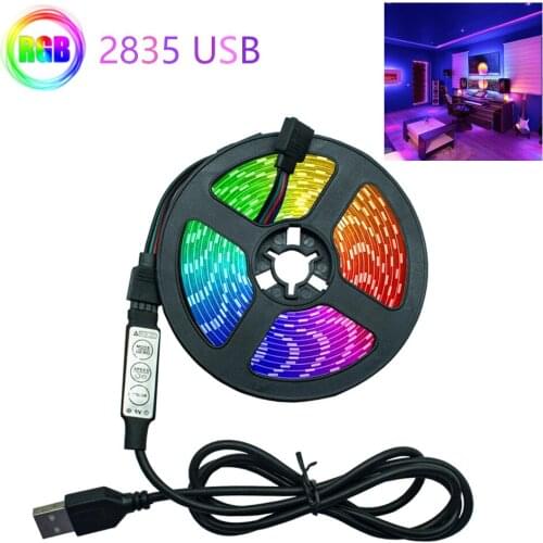 LED Strip Light 2835 Flexible Lamp Tape Diode 1M 2M 3M 4M 5M DC5V 3 Key Control Desk Screen TV Background Lighting