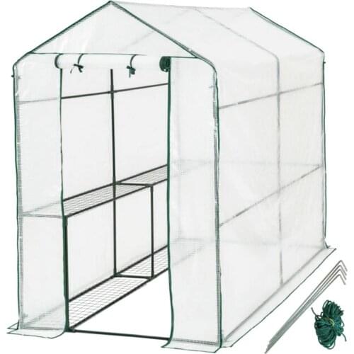 Greenhouse With Shelf Cover PVC Material Plants Flower House Outdoor Tent House Waterproof Cold resistant 186x120x190cm