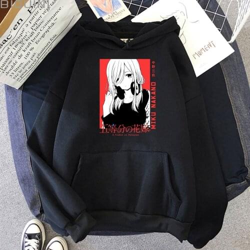 Miku Print Harajuku Hoodie Men/Women The Quintessential Quintuplets Spring and Autumn Oversized Sweatshirts Mens Clothing Unisex
