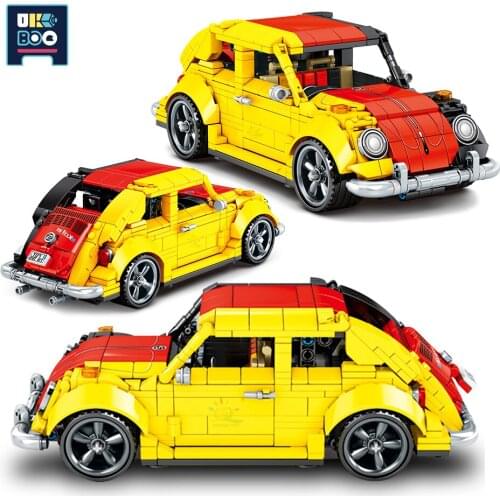 UKBOO 675PCS City Technical Pull Back Racing Car Building Blocks Classic Vehicle Model Educational Bricks Toy For Children Boy