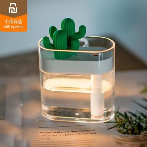XIAOMI mijia Cactus Ultrasonic Air Humidifier 160ML Color Light USB Air Purifier Anion Mist Maker Water Atomizer