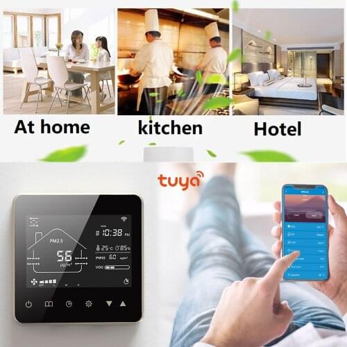 Tuya Smart WIFI Remote Control with CO2 PM2.5 VOC RS485 Intelligence Sensor for HVAC Ventilation Systems Air Valve Controller