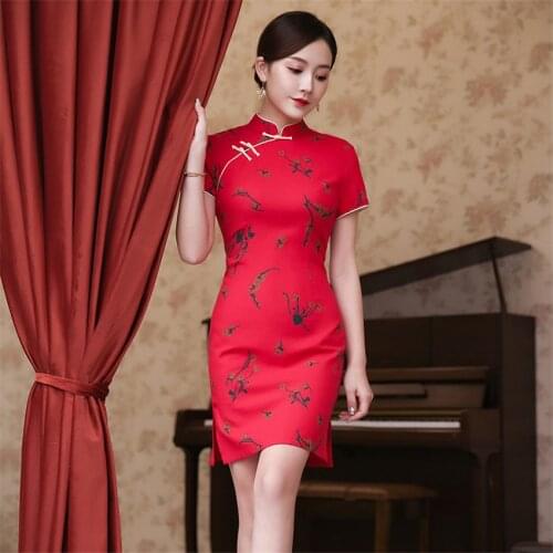 Spring Summer 2020 News Qipao Elegant Evening Party Dresses for Women Collar Cheongsam Floral Wedding Party Traditional Chinese