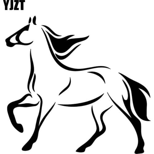YJZT 16.3CM*15.6CM Horse Fashion Pattern Vinyl Decal Body Of Car Decoration Car Sticker Black/Silver C4-2122