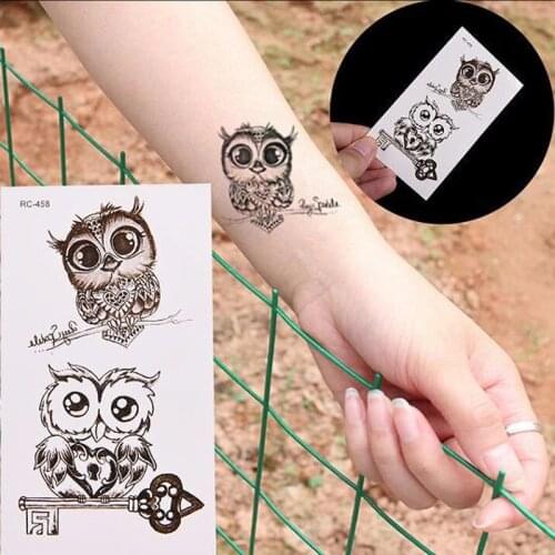 1 Sheet Owl Tattoo Stickers Temporary Tattoos Non-toxic Cute Waterproof Body Makeup Tattoo Stickers Removable Realistic Tattoo