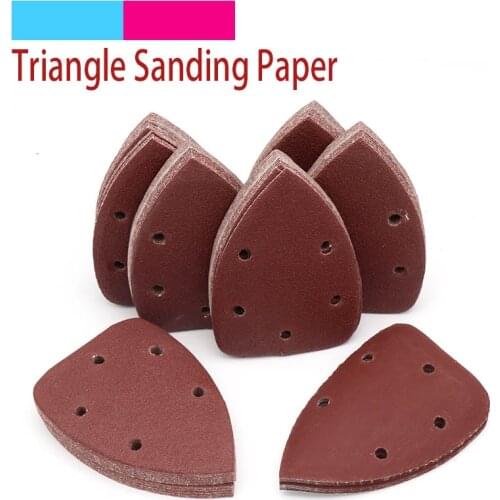 10pcs 140x90mm Self-adhesive Sandpaper Triangle Sander Grit 40-400 Sand Paper Sanding Disc Abrasive Tools For Polishing Wood