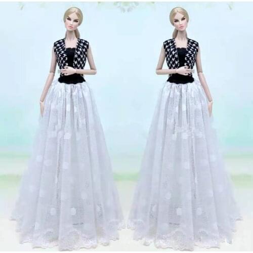 11.5" Doll Clothes Set Off Shoulder Dress Sleeveless Coat For Barbie Clothes Outfits Princess Party Gown 1/6 BJD Accessories Toy