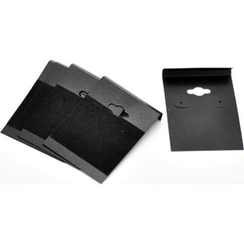 50Pcs Displays Card Ear Earring Stopper Plugs Hooks Holders Jewelry Cases Black Velvet Plastic 6.2x4.5cm