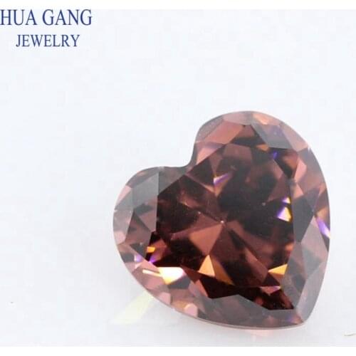 5A Rhodolite Heart Shape Cubic Zirconia Brilliant Cut Loose CZ Stone Synthetic Gems Beads For Jewelry 3x3-12x12mm