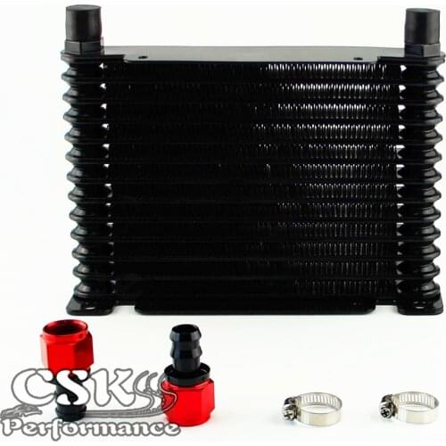 10-AN 32MM 13 ROW ENGINE/TRANSMISSION RACING COATED ALUMINUM OIL COOLER+Fitting