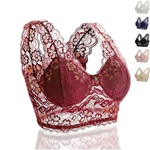 Sexy Lace Bras For Women Push Up Women Crop Top Underwear Seamless Plus Size Bra BH Backless Female Bralette Lingerie Brassiere
