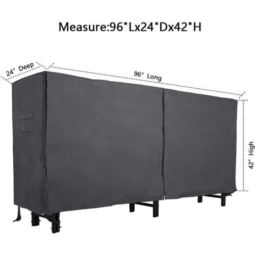 8FT Log Rack Cover Outdoor Waterproof Log Holder Practial Garden Firewood Dust-Proof Moisture-Proof Log Rack Cover 244x61x107cm