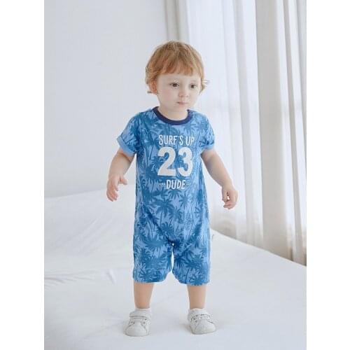Kids Baby Boys Short Sleeve Cotton Romper Infant Snaps Clothes Toddler Summer One Piece Jumpsuits
