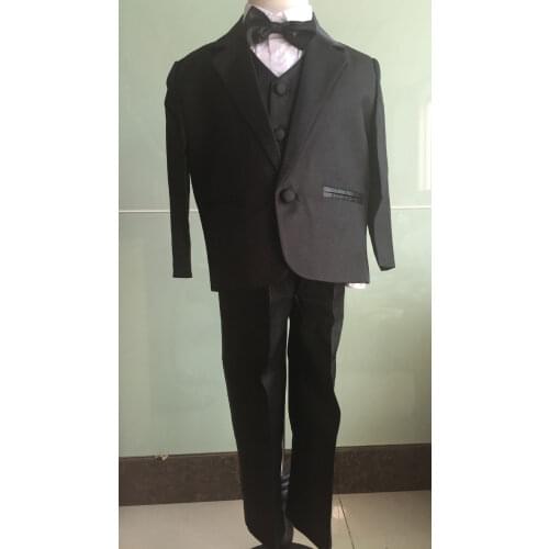 Kids/Children Black Formal Boys Wedding/Tuxedo Suits Boy Blazer Suit Mariages/Perform Dress Costume Infants Blazer 5 pcs/set