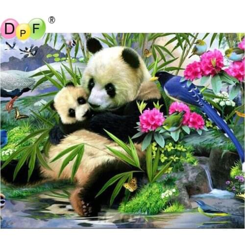DPF rhinestone diamond embroidery Panda magpie diamond painting cross stitch needlework diamond mosaic full square home decor