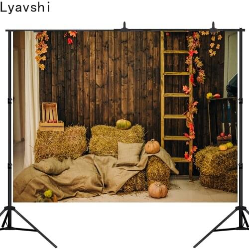 Lyavshi Haystack Autumn Farm Photography Backdrop pumpkin Harvest Season Thanksgiving Photo Background Photocall Photobooth