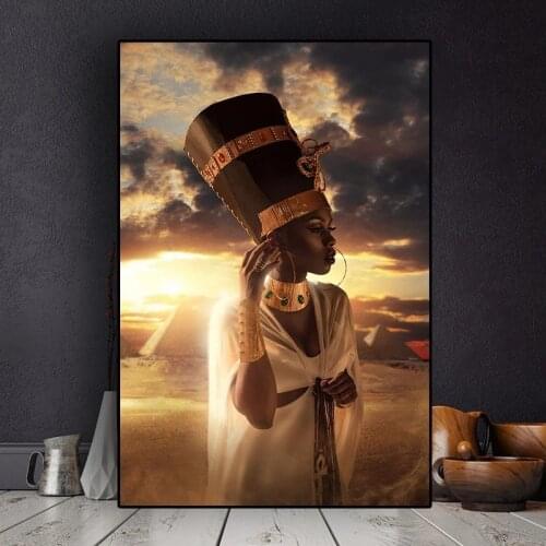African Black Woman Art Posters and Prints Abstract African Girl Canvas Painting on The Wall Art Pictures Living Room Home Decor