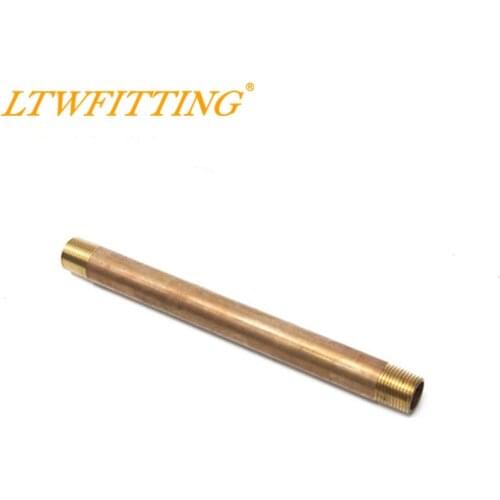LTWFITTING Brass Pipe 8" Long Nipple Fitting 3/8" Male NPT Air Water