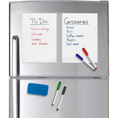 A4 Size Magnetic Whiteboard Fridge Magnets Dry Wipe Marker Eraser Writing Record Message White Board Remind Memo Pad Plan Sheet
