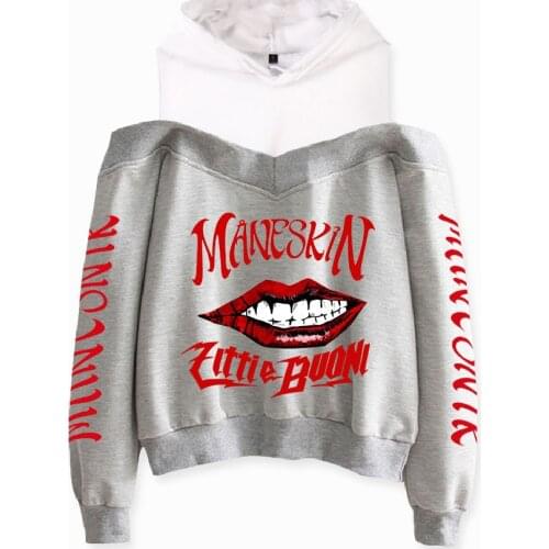 Maneskin Print Fashion Four Seasons Sportswear Youthful Vitality Girl/Women Condole belt fleece Novelty street style