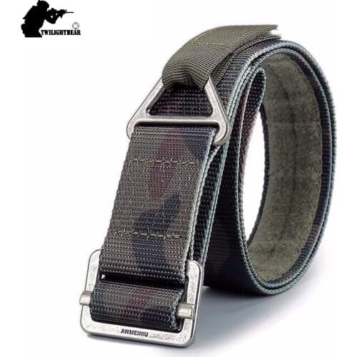 New 3.8cm Alloy Buckle Rappelling Tactical Belt Grid Pattern Nylon 120cm Kniting Belt For Men Women Military Training Belt aj14