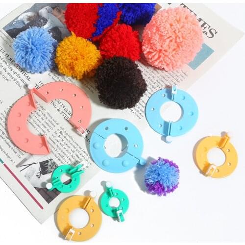 New 8pcs/set 3.5/5.5/7/9cm Fluff Ball Weaver PomPom Maker Knitting Loom Kit Kids DIY Craft Supplies