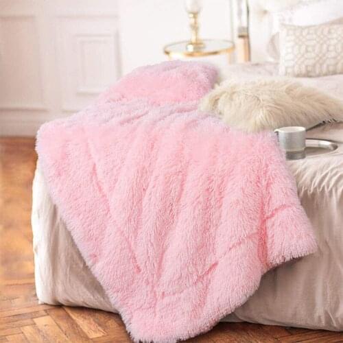 80*120cm Super Soft Long Faux Fur Coral Fleece Blanket Warm Elegant Cozy With Fluffy Sherpa Throw Blanket Bed Sofa Blankets Gift
