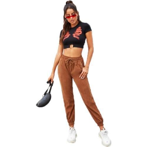 Женские вельветовые брюки OEING China At AliExpress